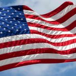 American flag waving